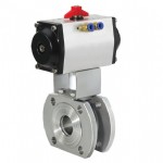 Thin flange pneumatic ball valve