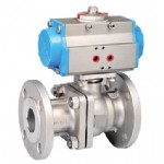 Two chip flange pneumatic ball valve
